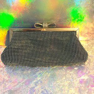 Leko London Metal evening clutch w crossbody chain